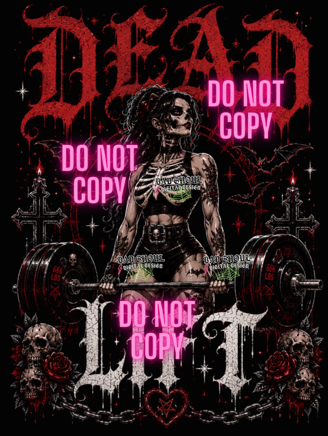 Dead Lift | PNG DOWNLOAD| Black Fabric