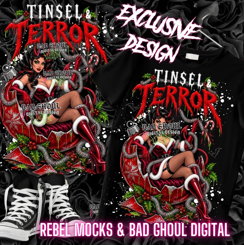 EXCLUSIVE | Tinsel & Terror| PNG DOWNLOAD| Black Fabric