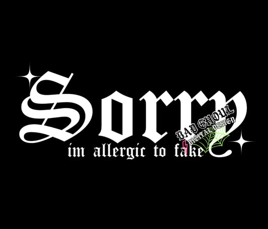 Allergic to Fake PNG download 2 files black and white