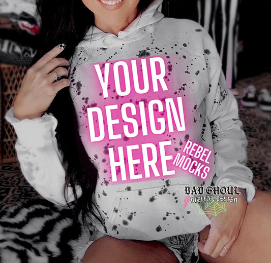 Splatter Hoodie Mock Up Trendy Edgy Vibes