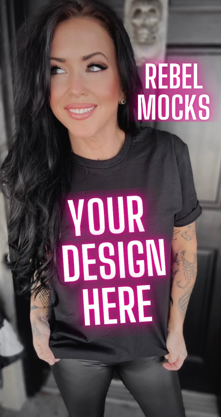 Edgy Black Tee Model Alt Vibes Mock Up