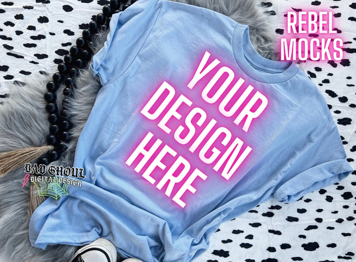 Light Blue Flat Lay Mock Up Neutral Vibes