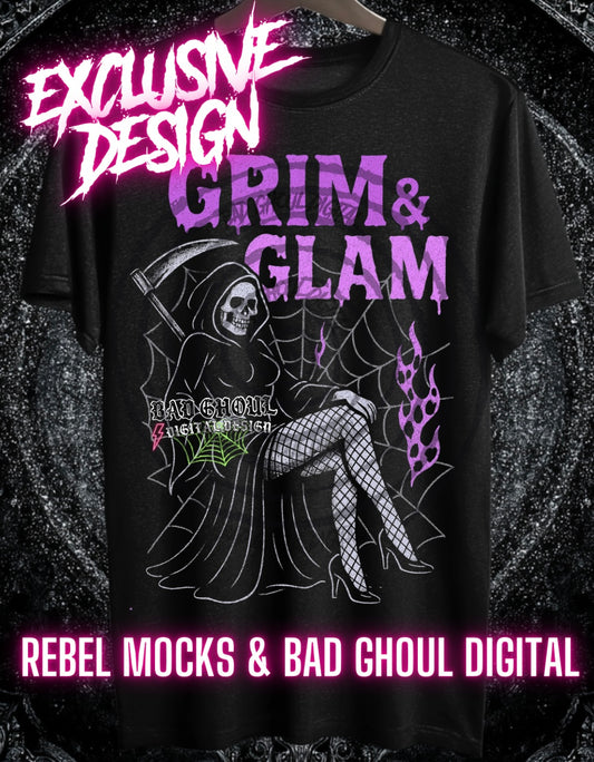 Exclusive Grim & Glam PNG DOWNLOAD Black Fabric Only