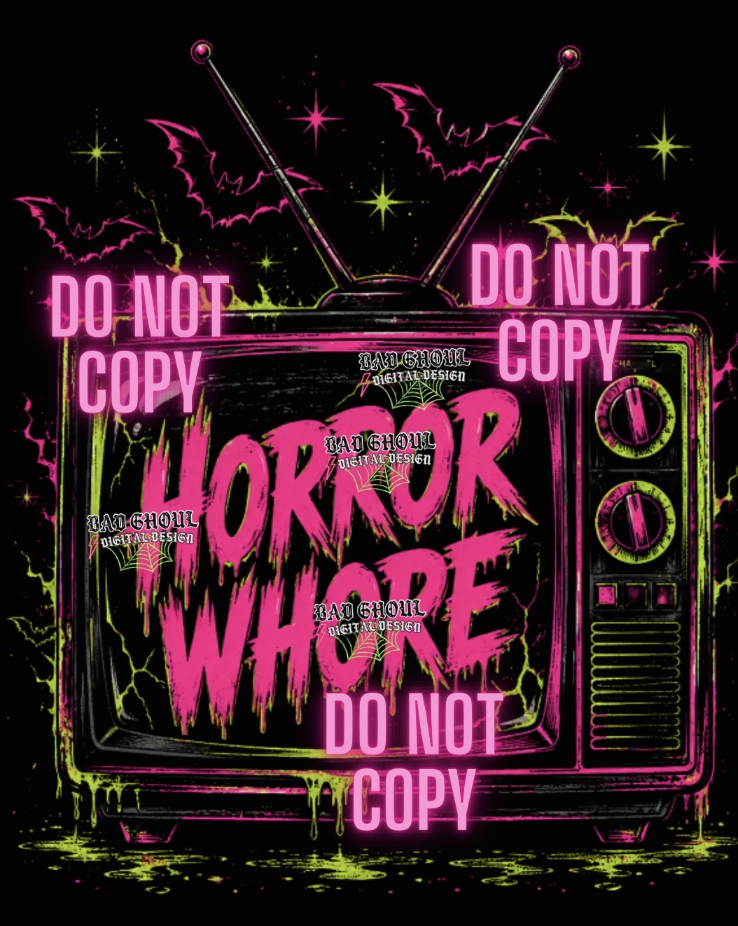 Horror Whore| PNG DOWNLOAD | Black Fabric Only