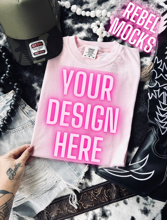 VIBIN CC Blossom Tee Flat Lay Mock UP