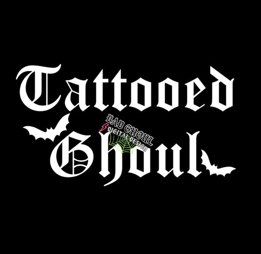 Tattooed Ghoul PNG Download in black and white