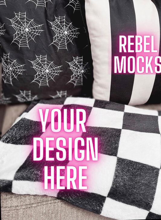 Checkered Throw Blanket Mock Up