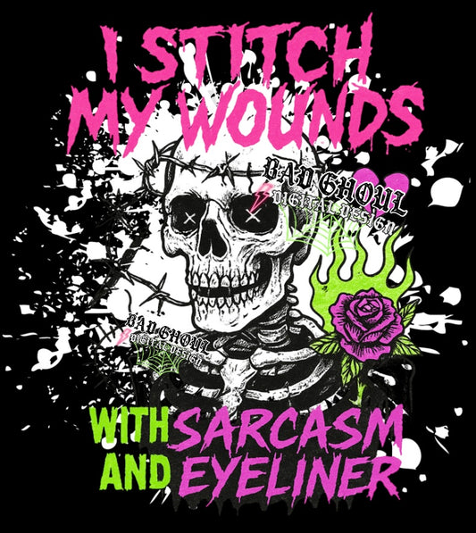 Stitch My Wounds PNG Download BLACK fabric only