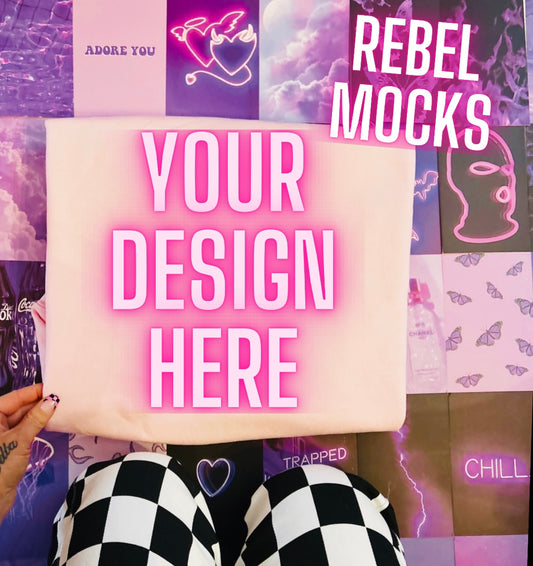 Edgy Aesthetic Pink Flat Lay Trendy Mock Up