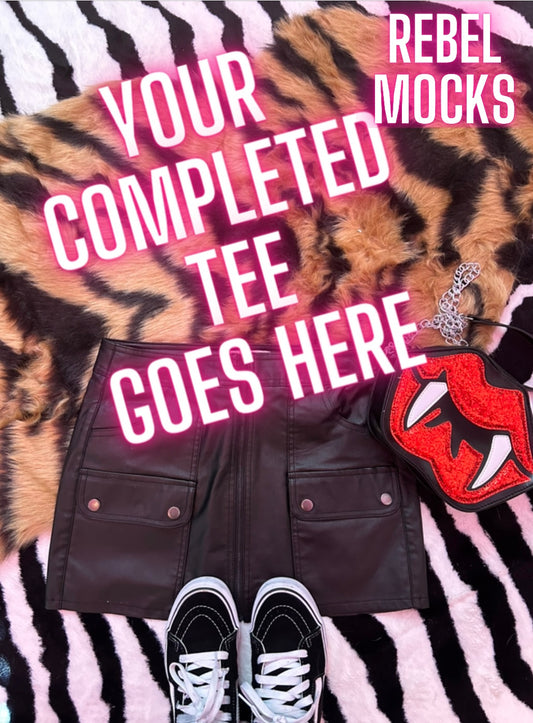 Blank Trendy YOU ADD YOUR TEE Flat Lay Mock Up