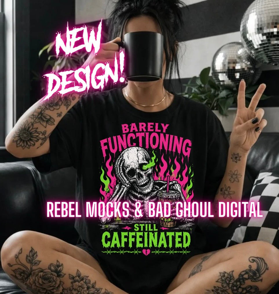 Barely Functioning | Black Fabric |PNG DOWNLOAD