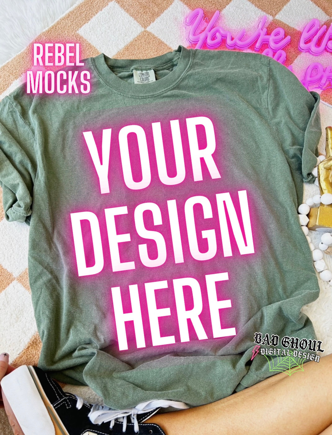 Comfort Colors Hemp Flat Lay Mock Up TRENDING