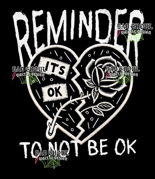 Exclusive Faux Embroidery Its Ok PNG Download