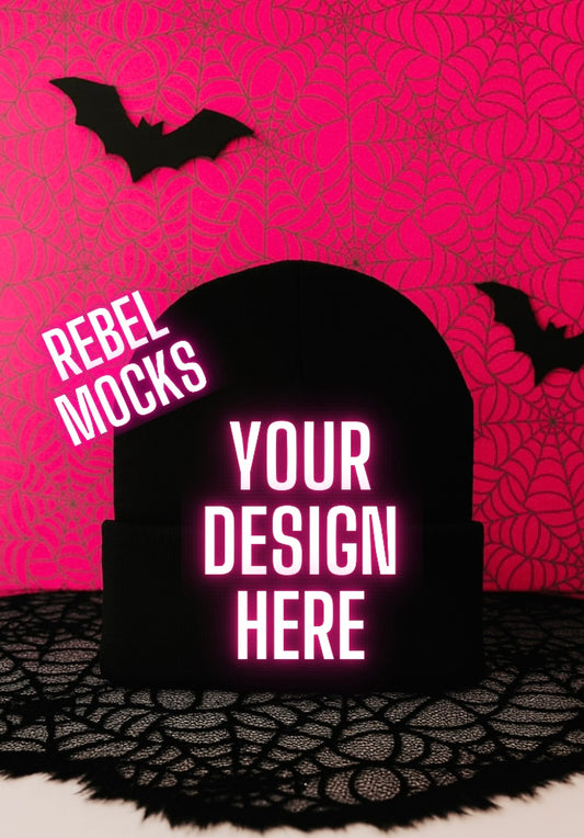 Beanie Goth Edgy Alternative Mock  Up