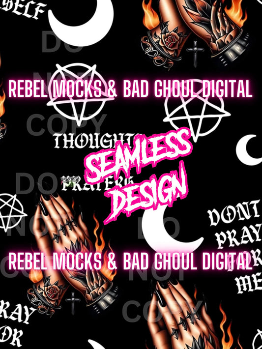 Thoughts & Prayers Seamless PNG Download
