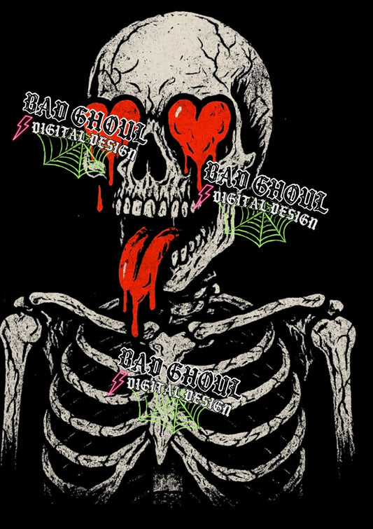 Heart Skelly PNG DOWNLOAD Black Fab Only