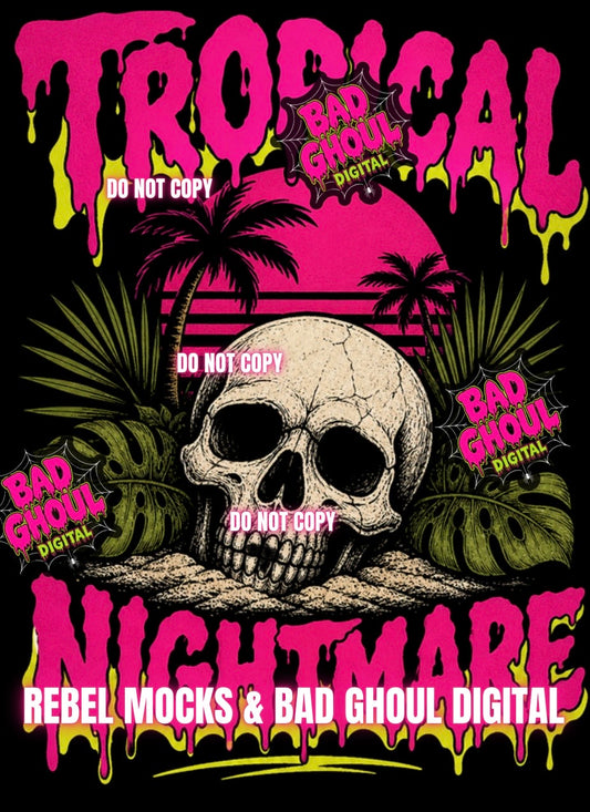 Tropical Nightmare |Black Fabric|PNG DOWNLOAD
