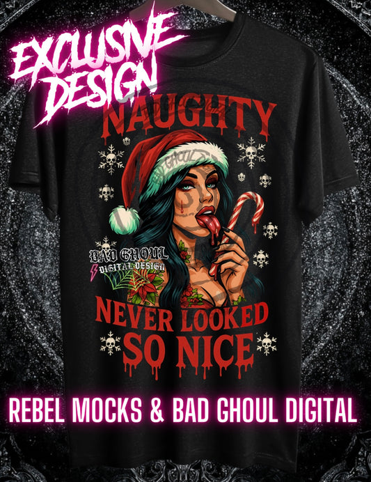 Exclusive Naughty Never Looked So Nice PNG DOWNLOAD black fabric only