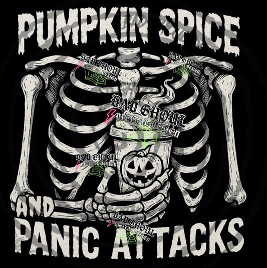 Pumpkin Spice & Panic Attacks Black Fab PNG DOWNLOAD