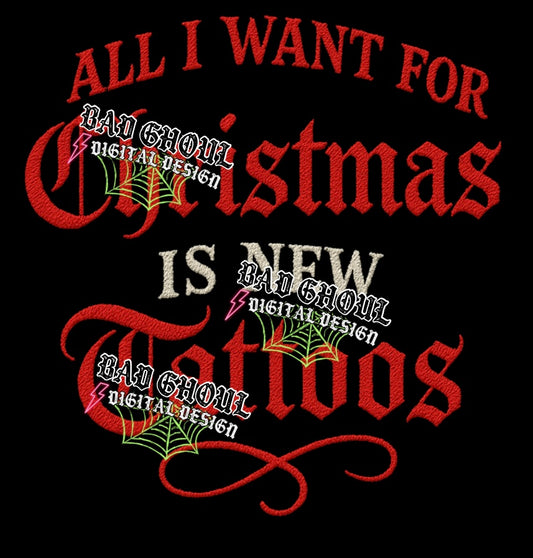 Faux Embroidery Tattoos PNG DOWNLOAD Black Fabric Only