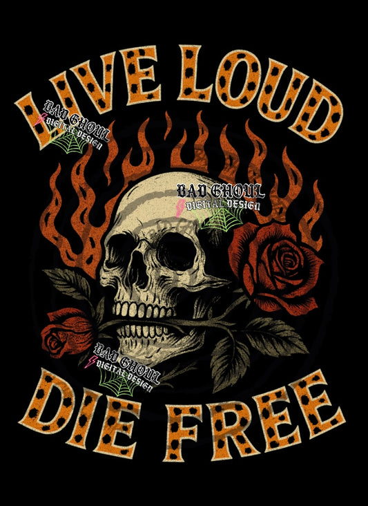 Live Loud PNG DOWNLOAD Black Fabric Only
