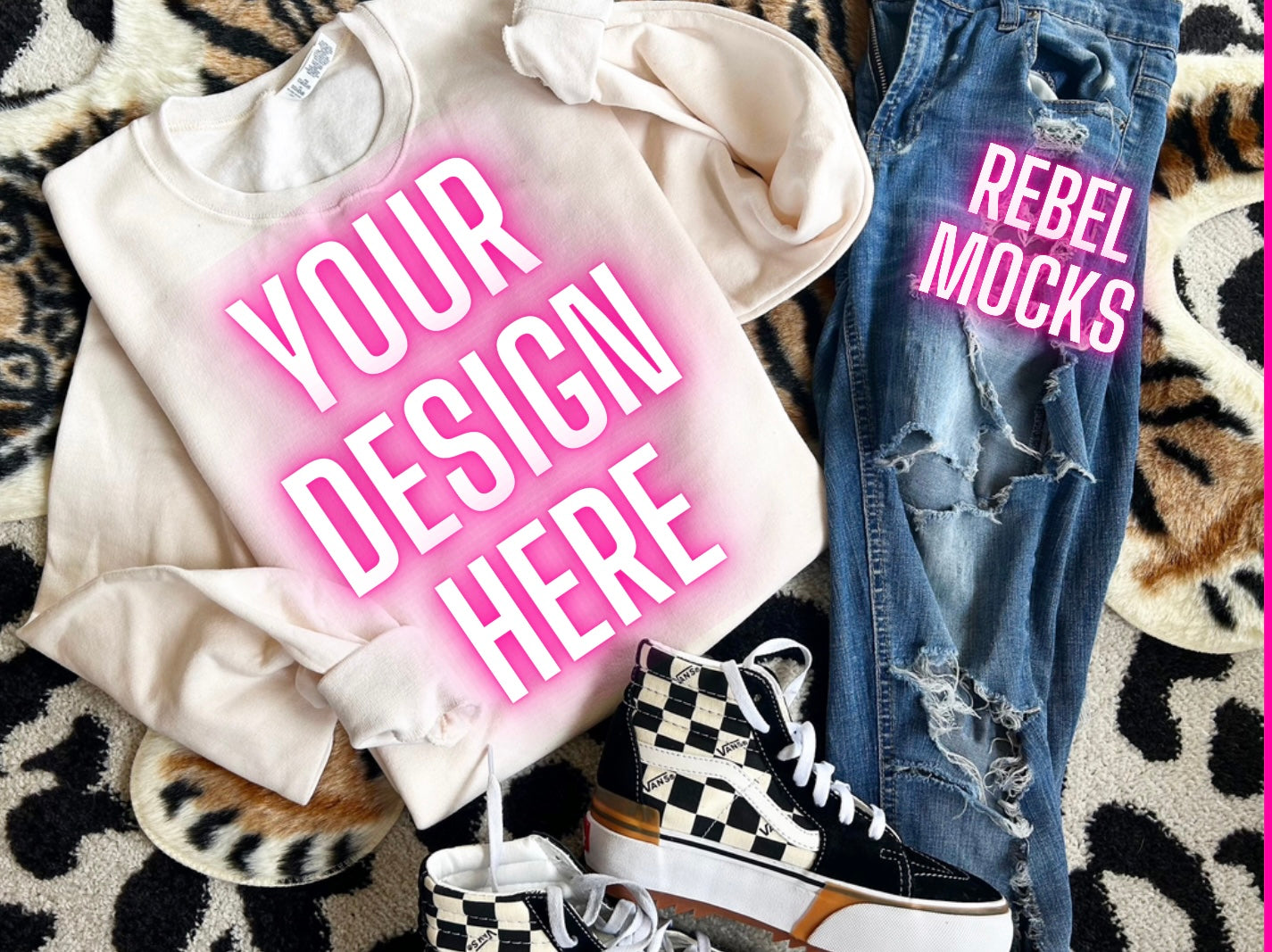 Jerzee Cream Crew Neck Mock Up TRENDING