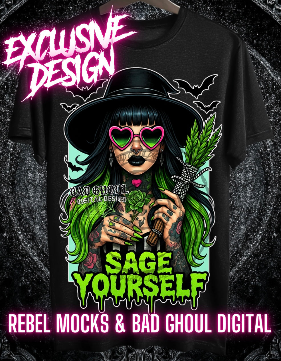 Exclusive Sage Yourself PNG DOWNLOAD Black Fabric ONLY