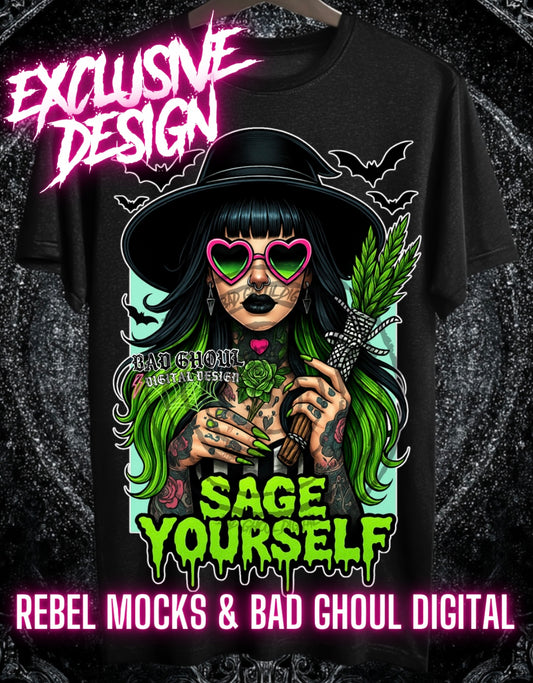 Exclusive Sage Yourself PNG DOWNLOAD Black Fabric ONLY