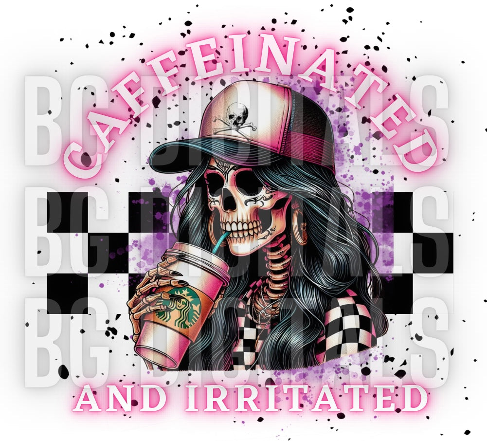 Sub Friendly Caffeinated And Irritated Skelly Girl PNG Download