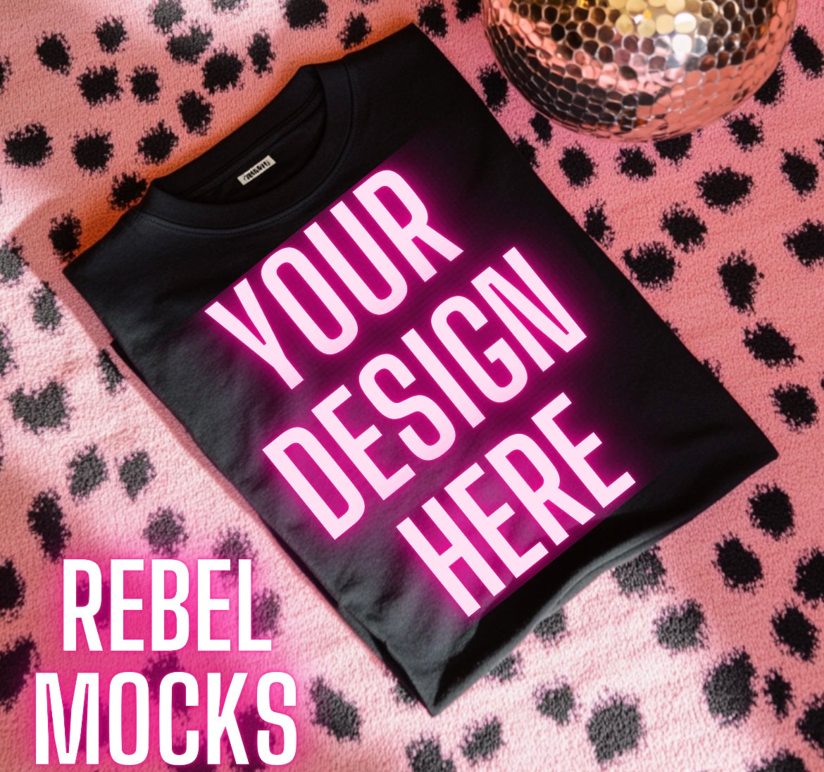 Black Tee Trendy Flat Lay Mock Up