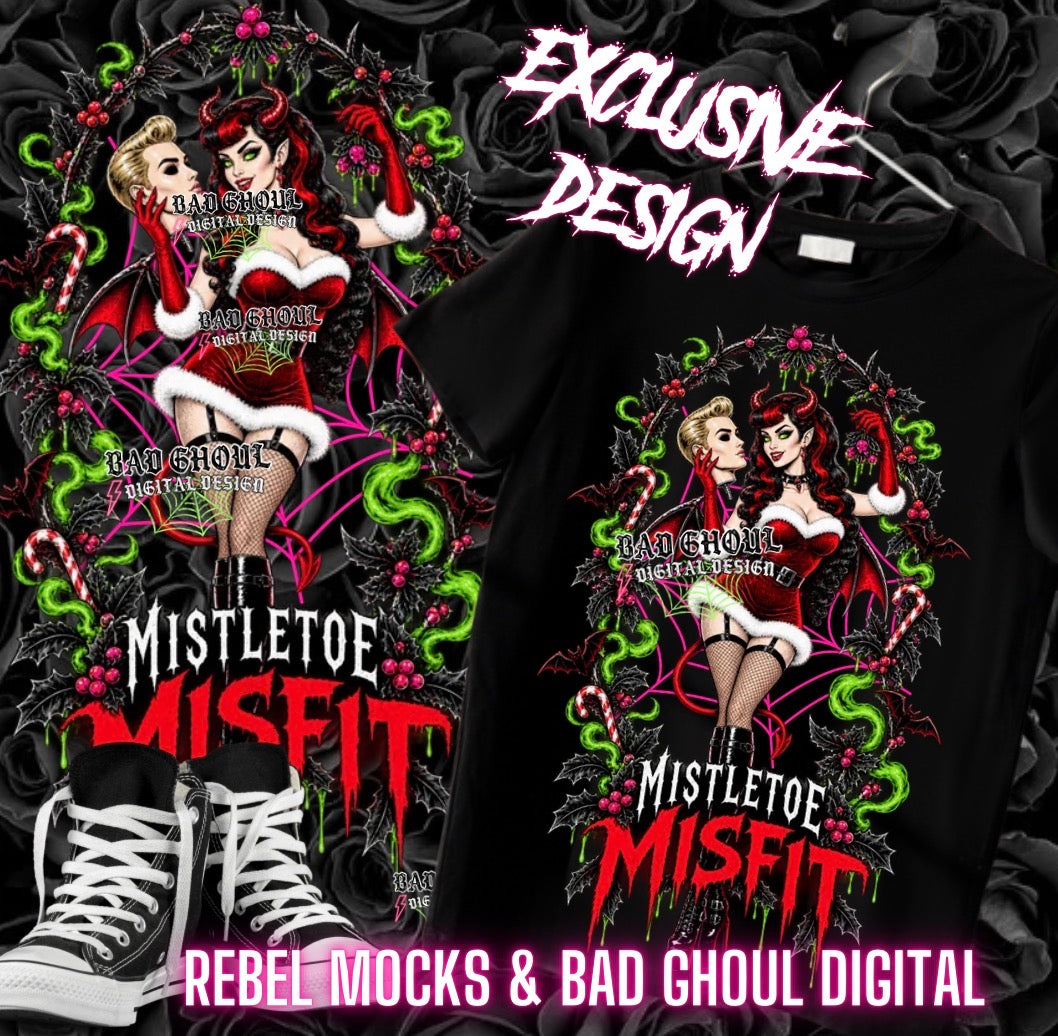 EXCLUSIVE | Mistletoe Misfit| PNG DOWNLOAD| Black Fabric