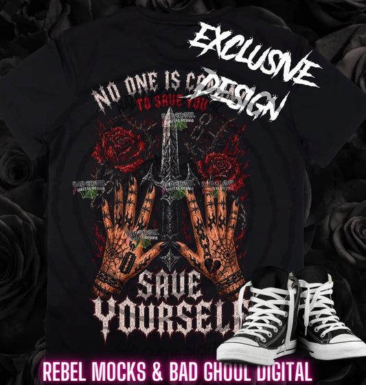 EXCLUSIVE | Save Yourself| PNG DOWNLOAD| Black Fabric