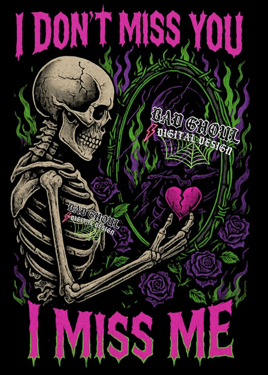 I Miss Me PNG Download BLACK fabric only