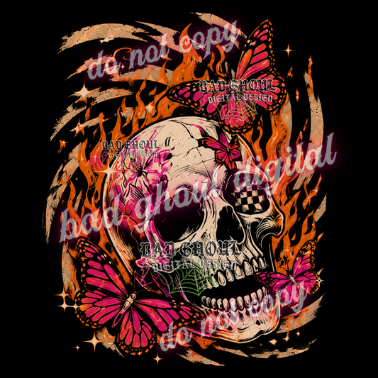Skellie + Butterflies | PNG DOWNLOAD BLACK FAB ONLY