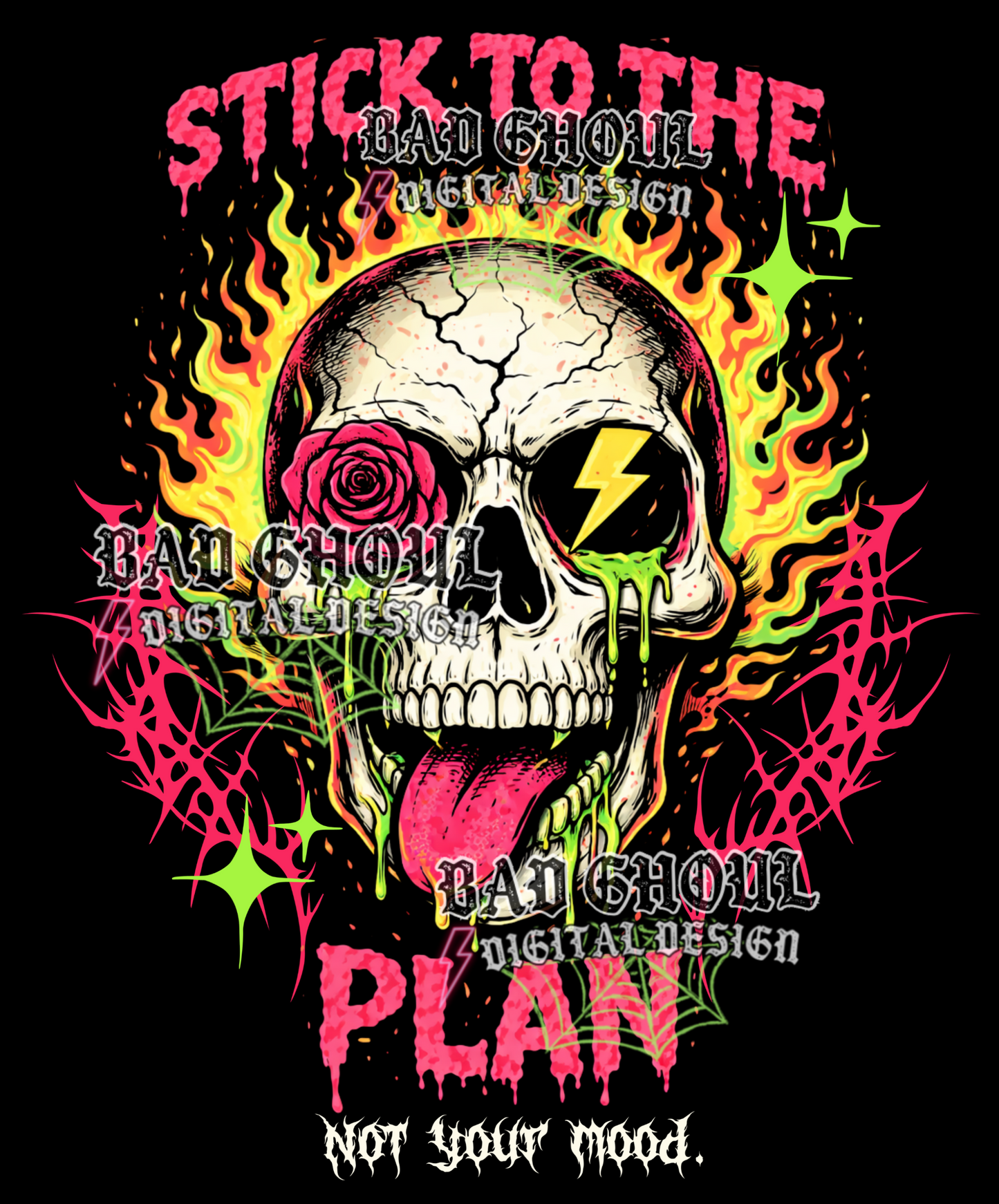 Stick to the plan - not your mood | PNG DOWNLOAD BLACK FAB ONLY