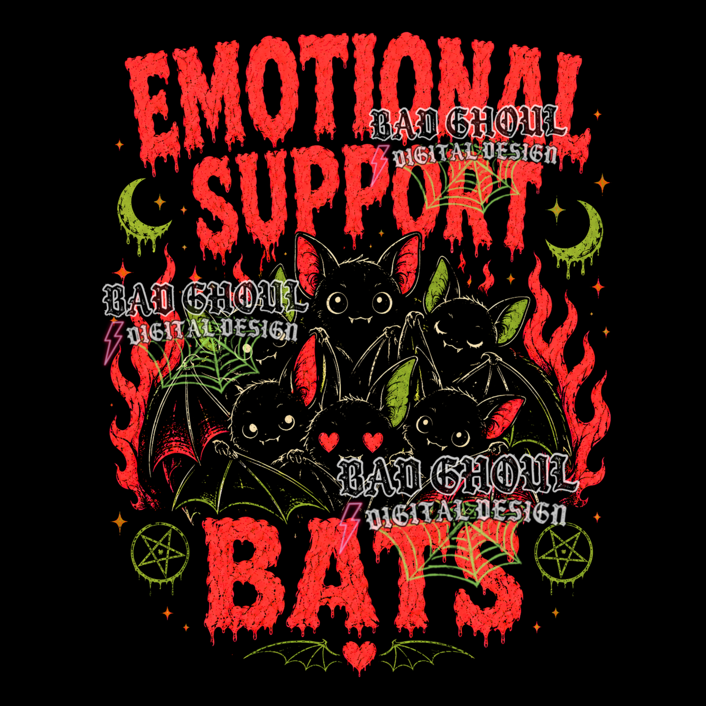 Emotional support bats | PNG DOWNLOAD | Black Fabric Only