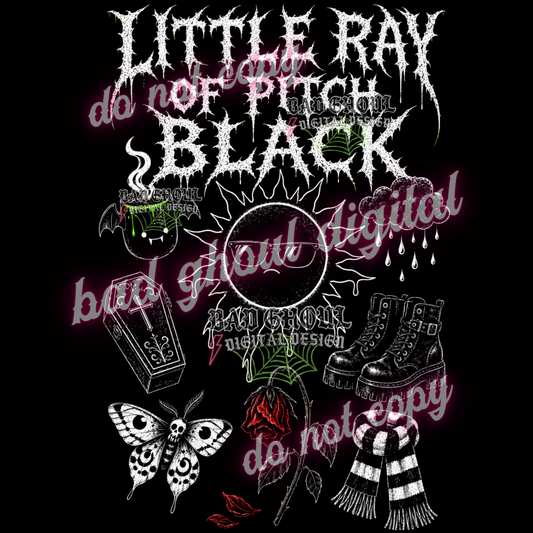 Little ray of pitch black | PNG DOWNLOAD BLACK FAB ONLY