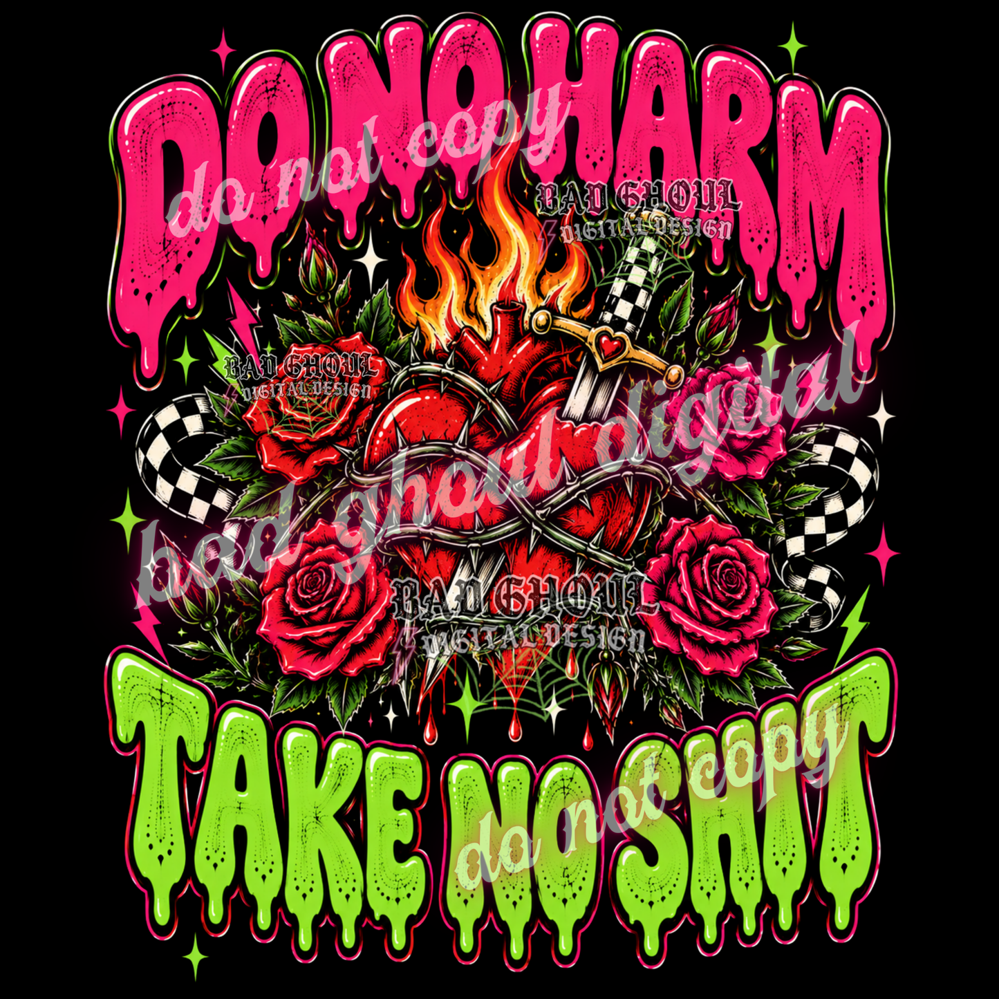 Do no harm take no shit | PNG DOWNLOAD BLACK FAB ONLY