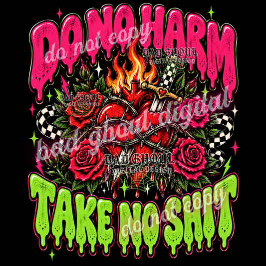 Do no harm take no shit | PNG DOWNLOAD BLACK FAB ONLY