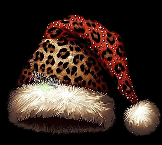 Vintage Faux Bling Santa Hat PNG Download