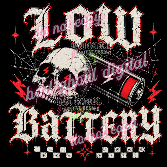 Low Battery | PNG DOWNLOAD | BLACK FAB ONLY