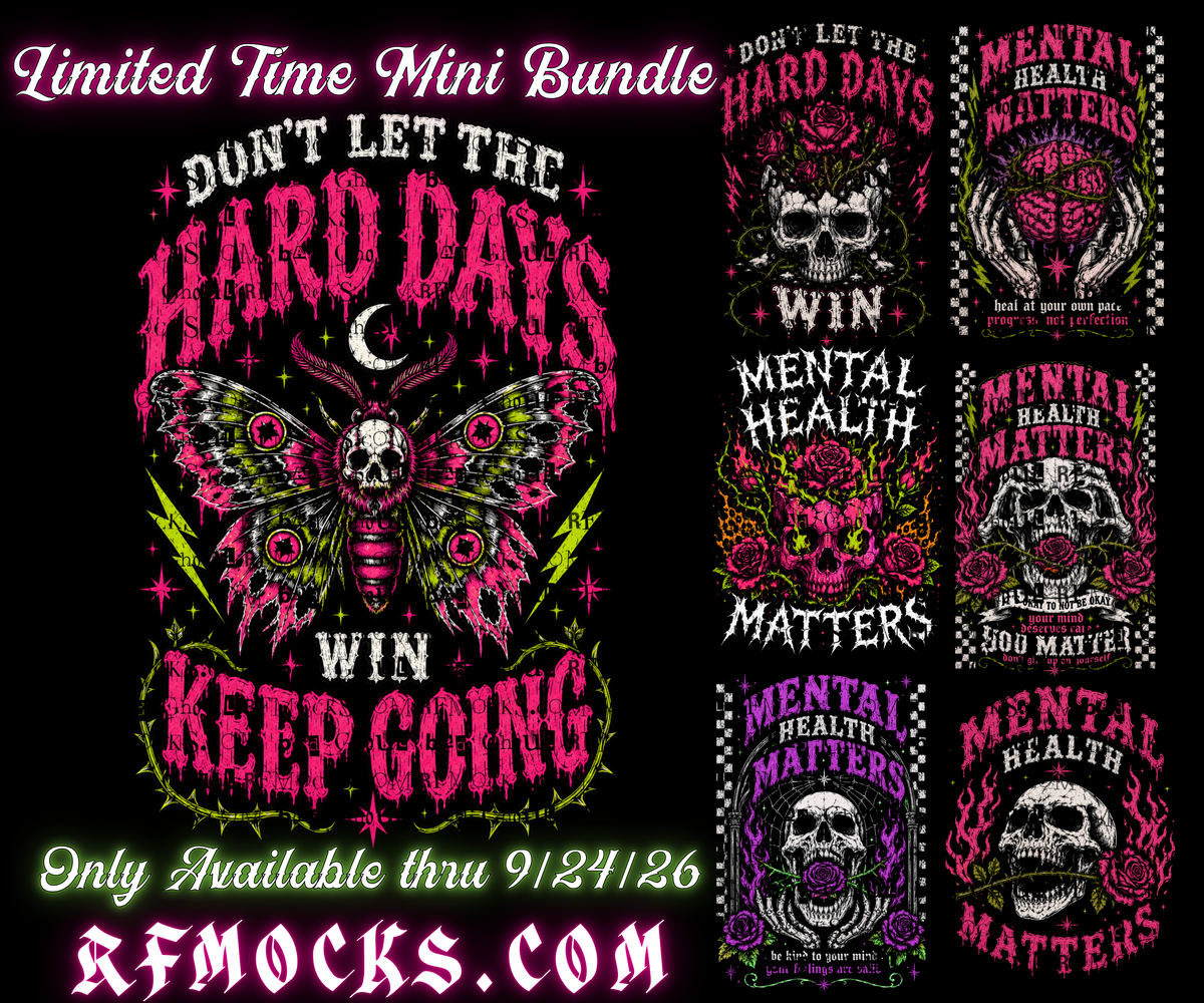 Mental Health Matters | Limited Time Mini Bundle | PNG DOWNLOAD BLACK FAB ONLY