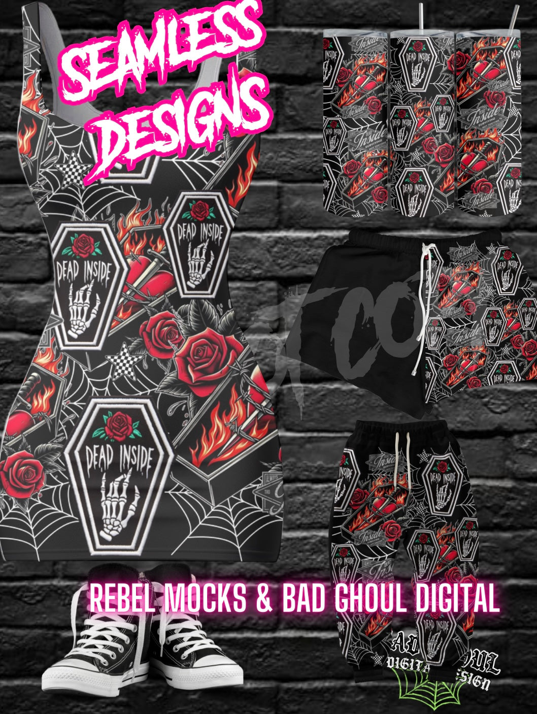 Dead Inside Seamless PNG Download