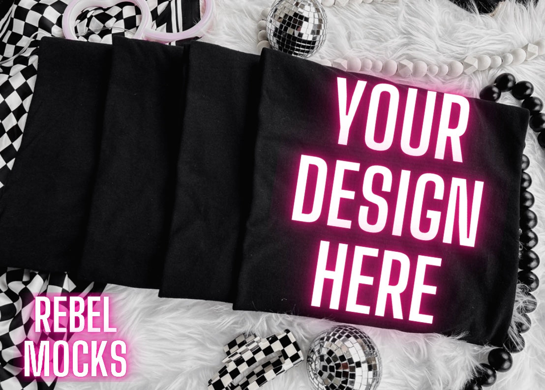 Black Alt Emo Grunge Goth Spooky Flat Lay Trending Mock Up