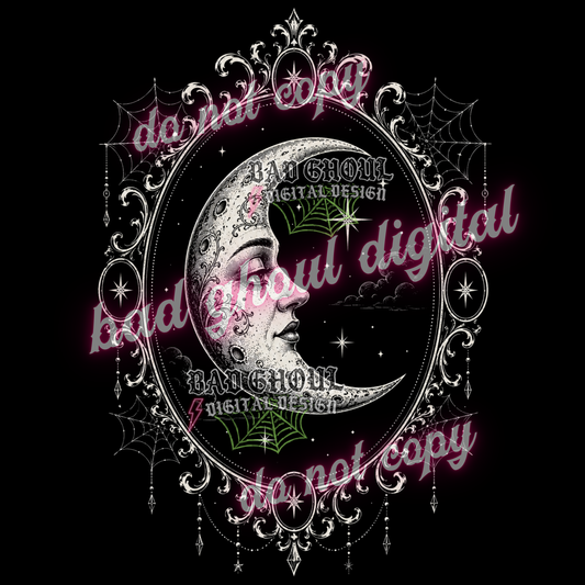 Moon - Gothic Frame | PNG DOWNLOAD | BLACK FAB ONLY
