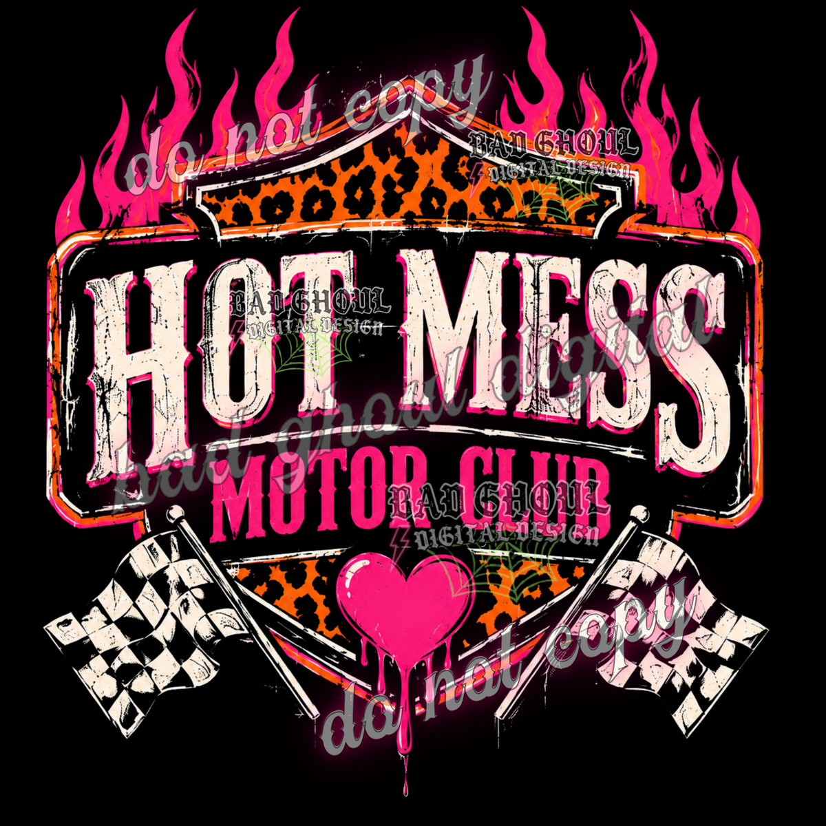 Hot Mess Motor Club | PNG DOWNLOAD BLACK FAB ONLY