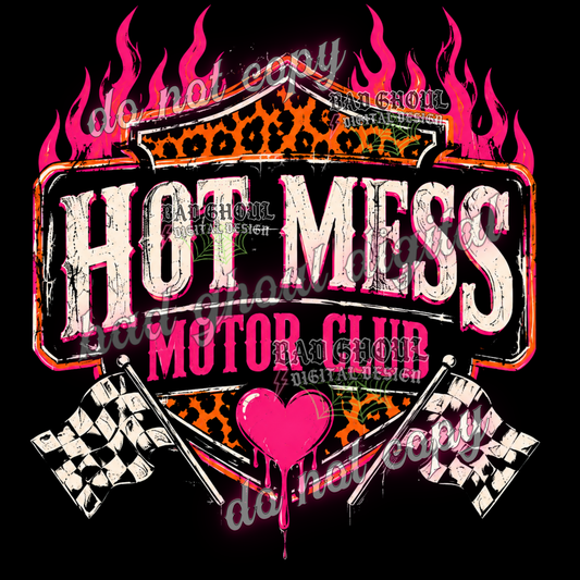 Hot Mess Motor Club | PNG DOWNLOAD BLACK FAB ONLY