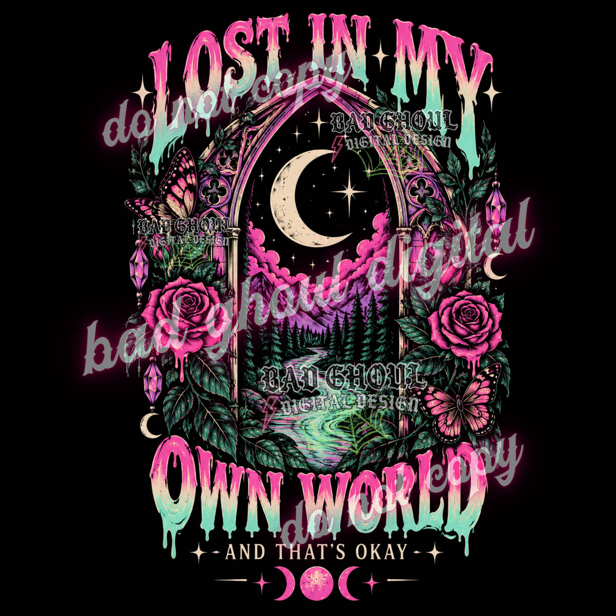Lost in my own world | PNG DOWNLOAD BLACK FAB ONLY