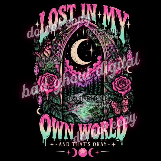 Lost in my own world | PNG DOWNLOAD BLACK FAB ONLY