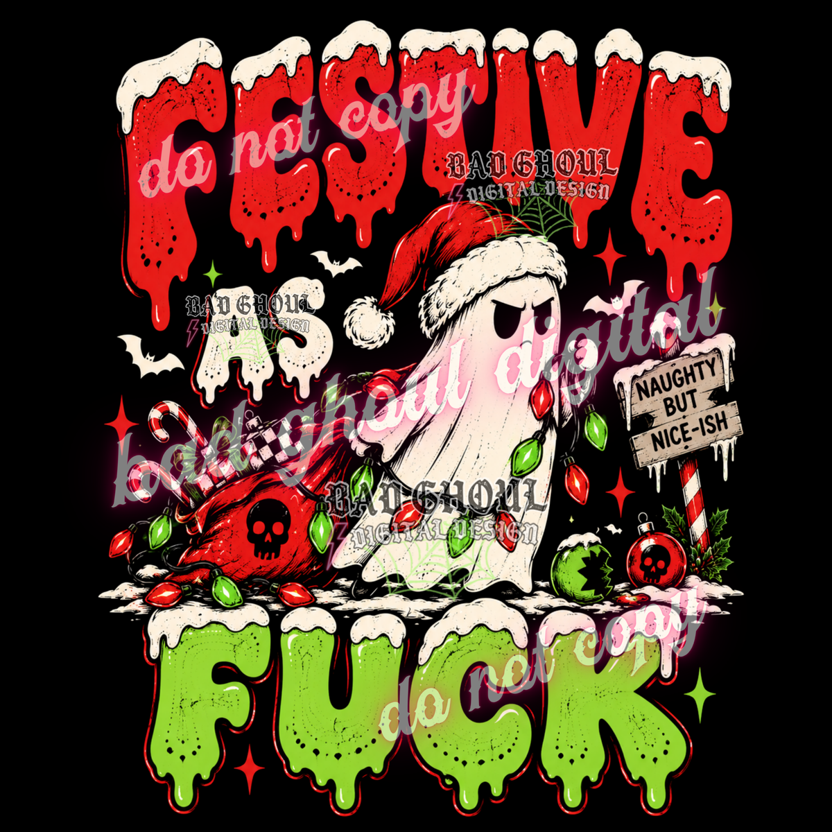 Festive as fuck | PNG DOWNLOAD BLACK FAB ONLY